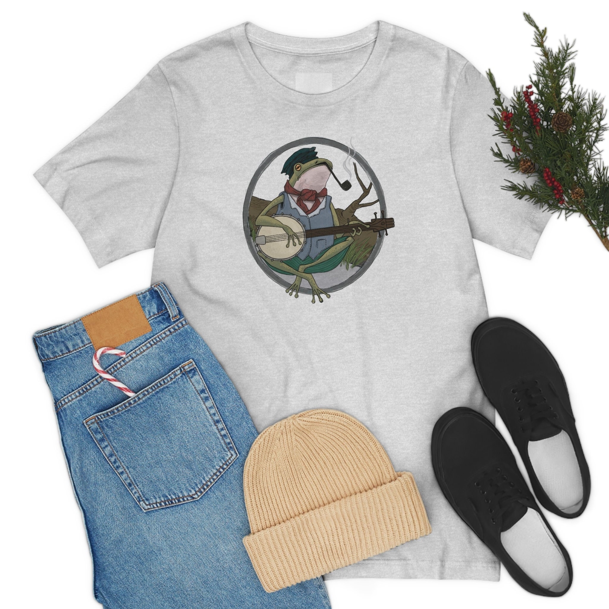 Banjo Playing Frog Tee T-Shirt