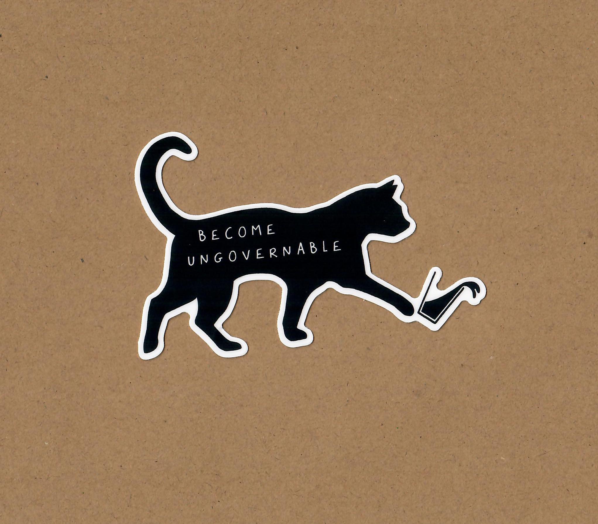 Become Ungovernable Black Cat Sticker
