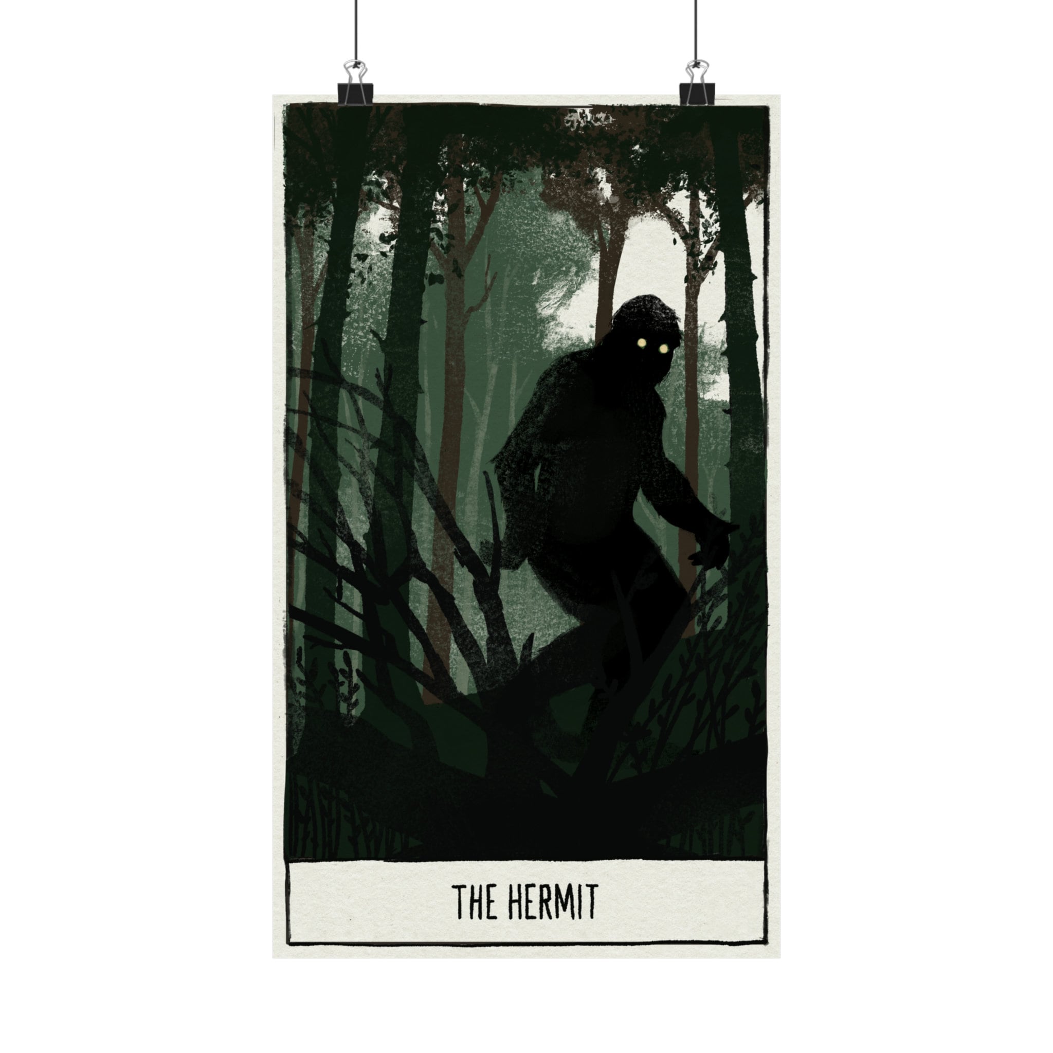 Bigfoot Tarot Poster the Hermit Spooky