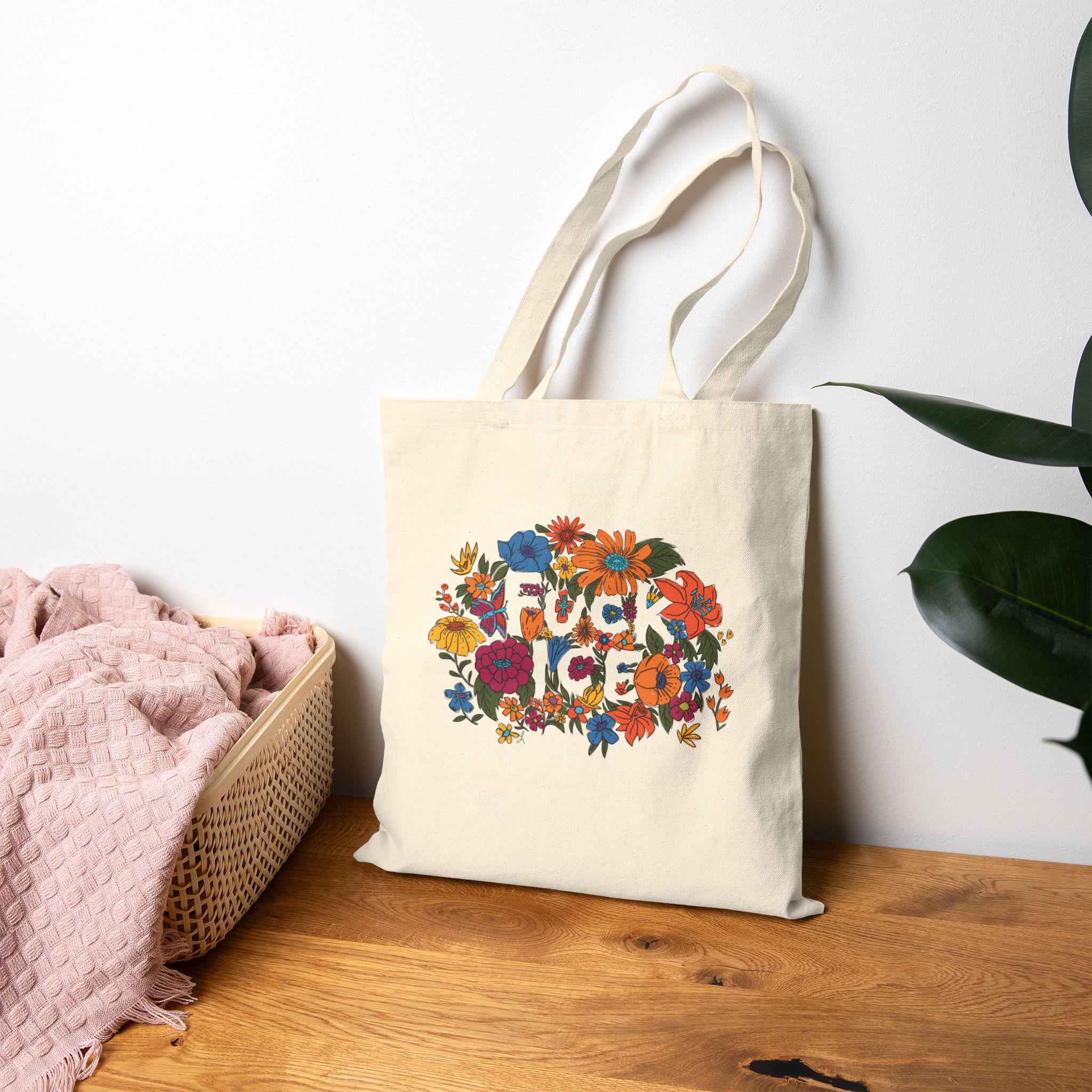 F*ck ICE Floral Design Tote Bag