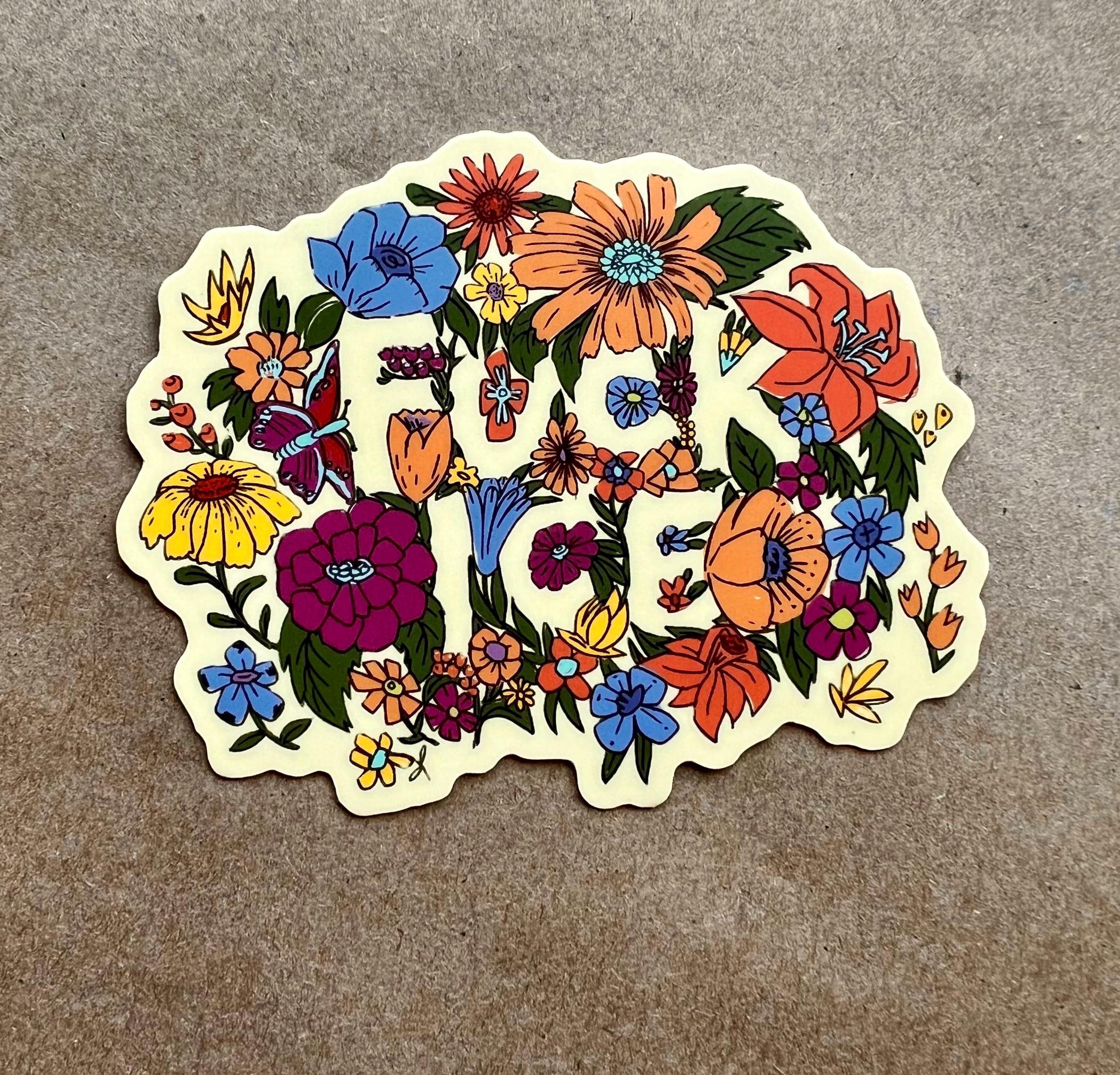 Floral F*ck ICE Vinyl Sticker