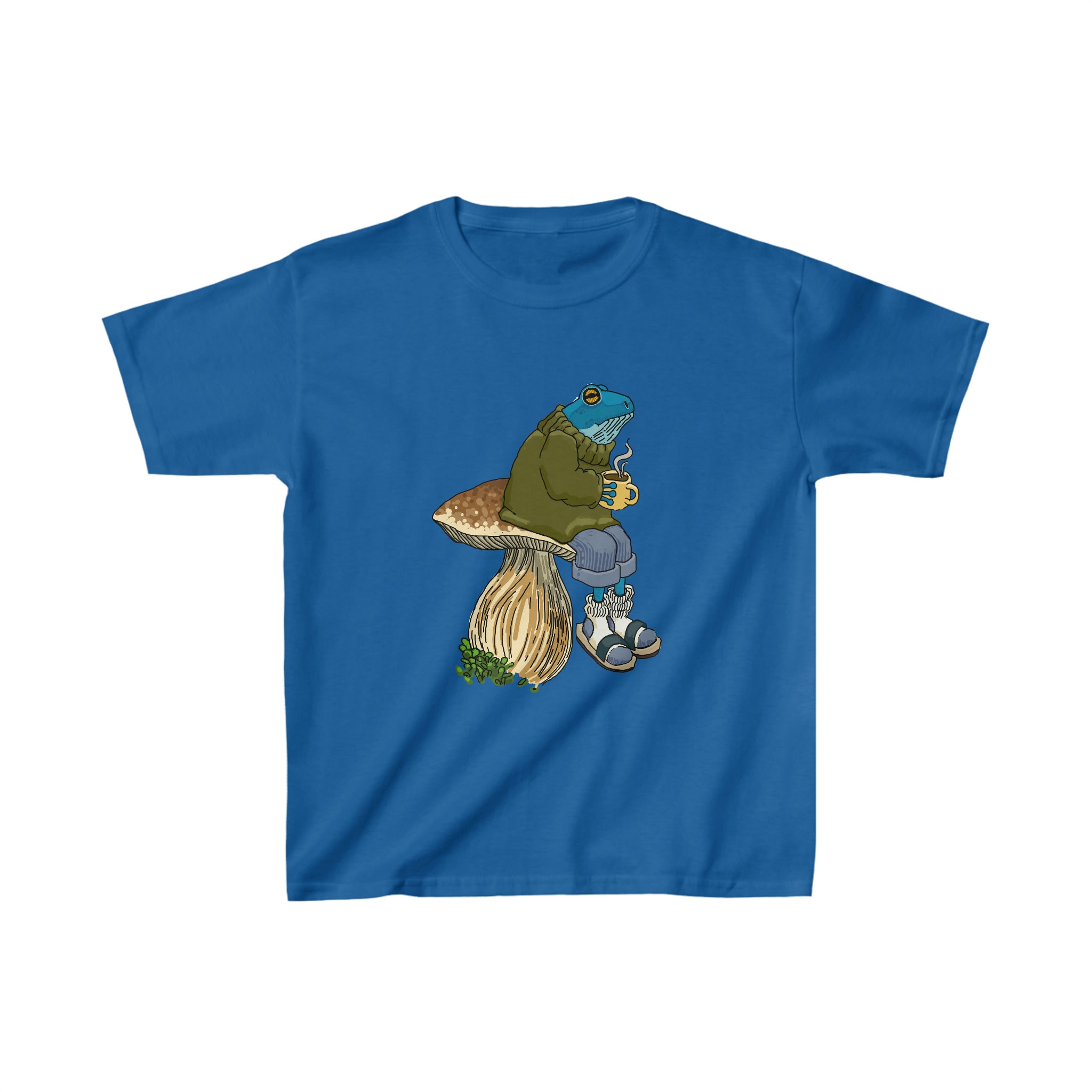 Frog on a Mushroom Kids Heavy Cotton Tee