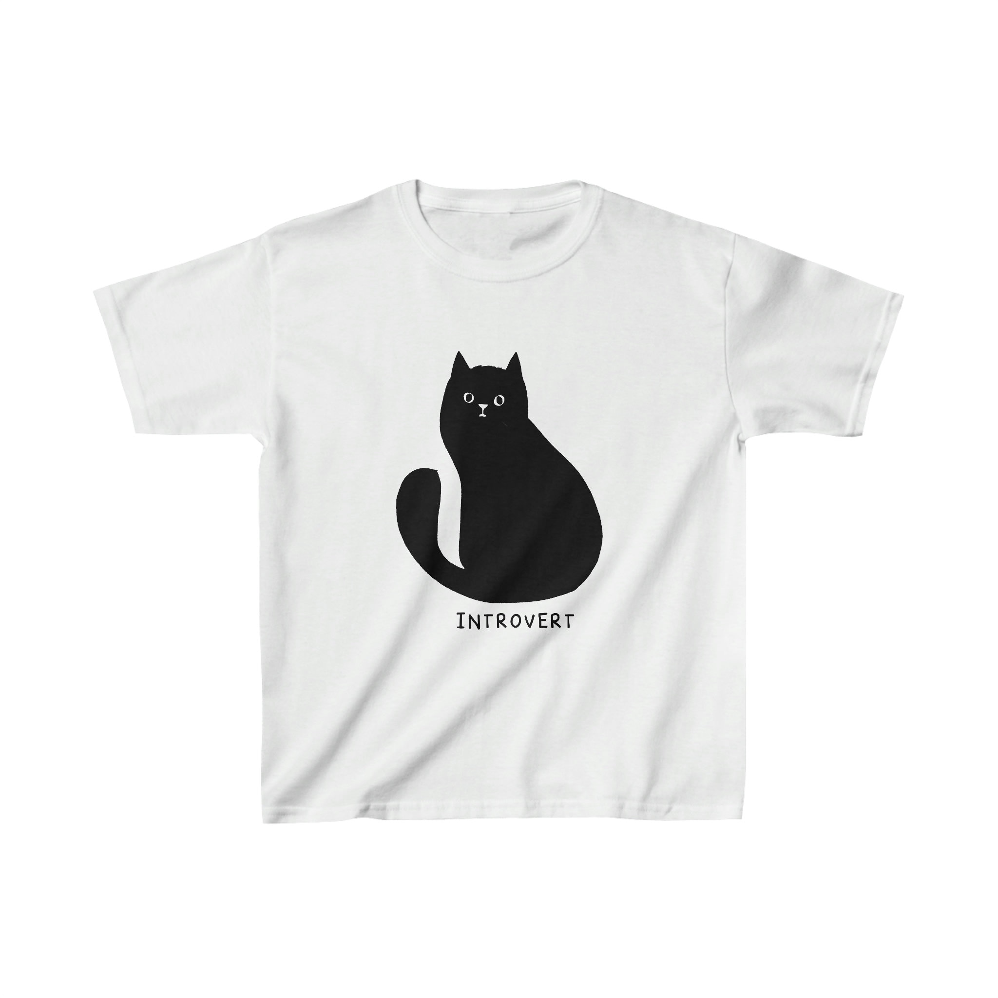 Introvert Cat Black Cat Kids Heavy Tee