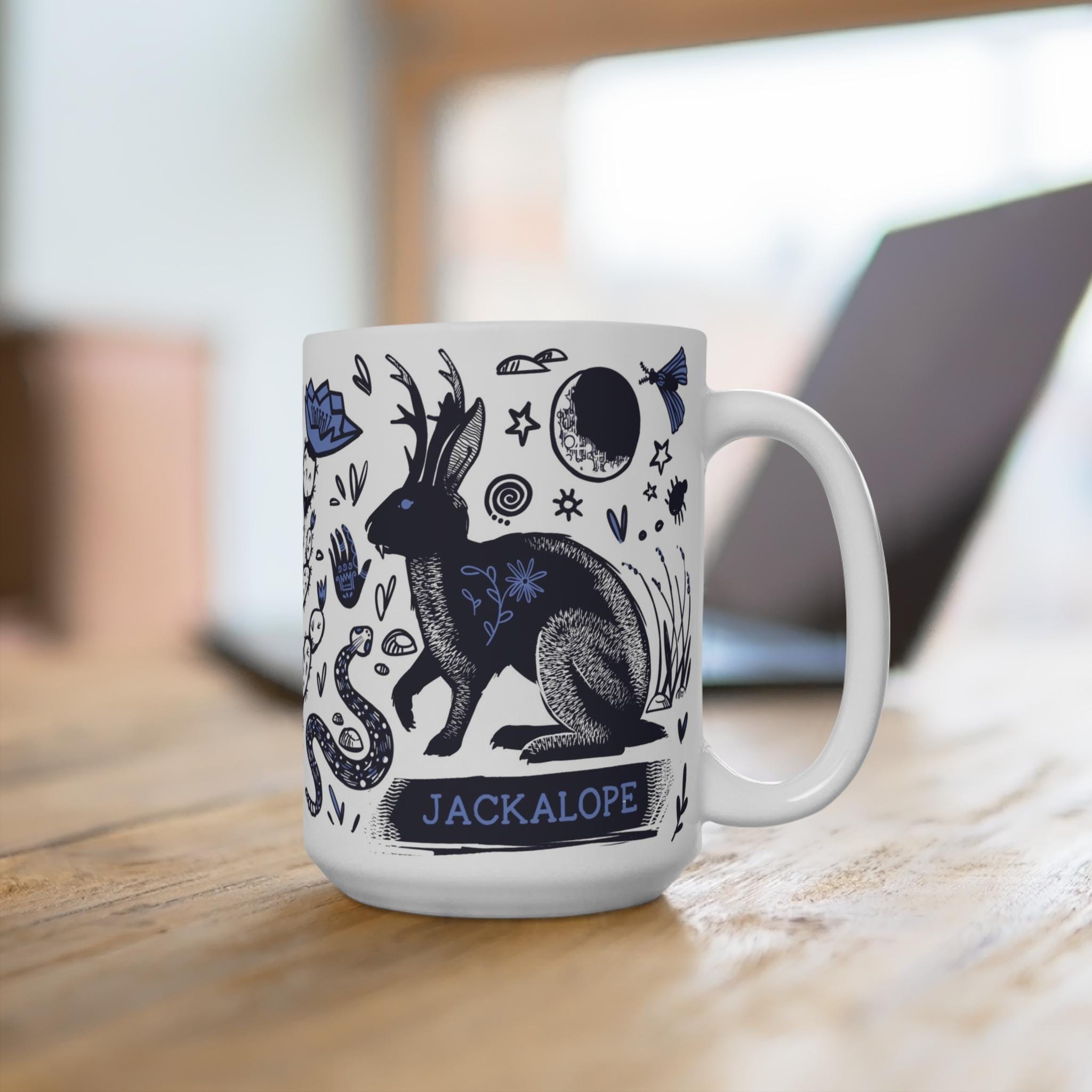 Jackalope Mug with a Folklore Cryptid