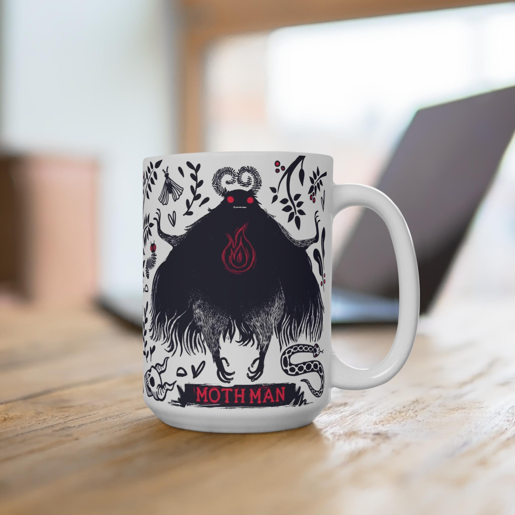Mothman Mug with a Folklore Cryptid