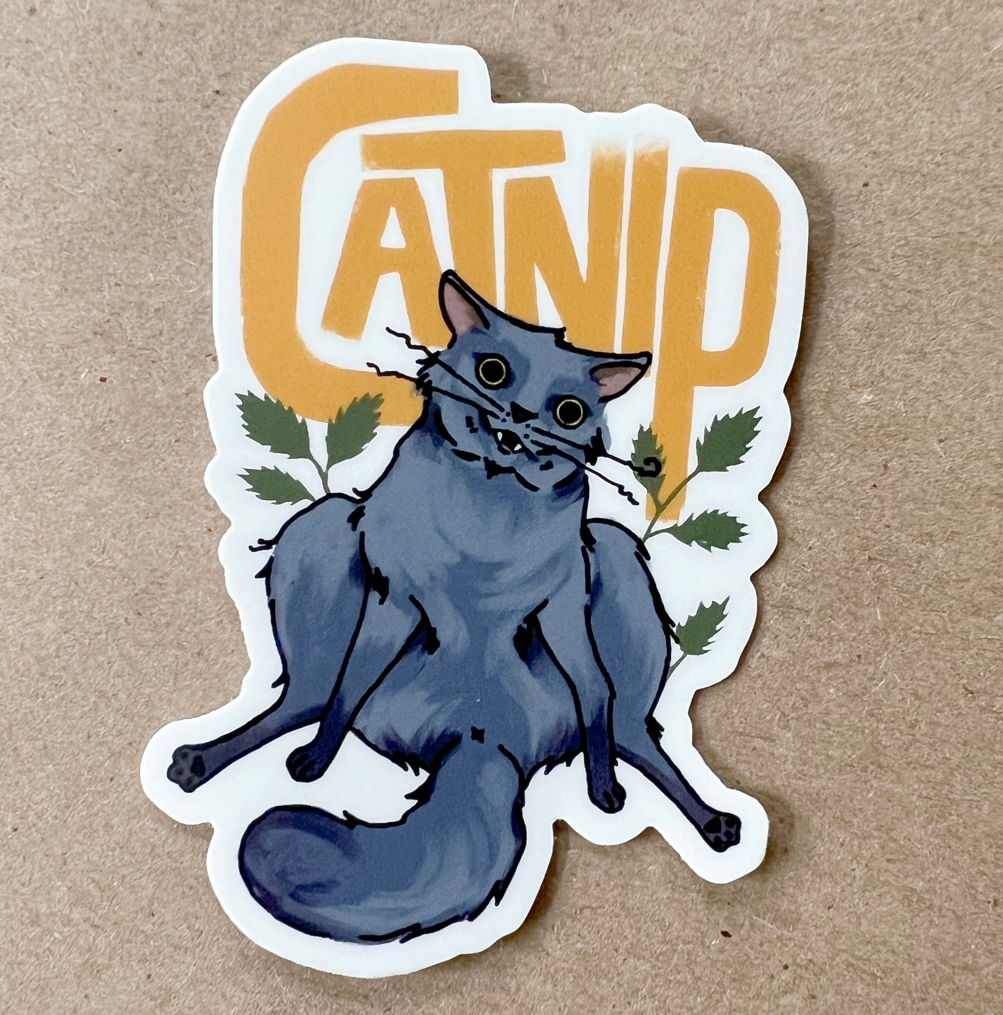 The Cat Got Into the Catnip Vinyl Sticker